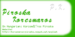 piroska korcsmaros business card